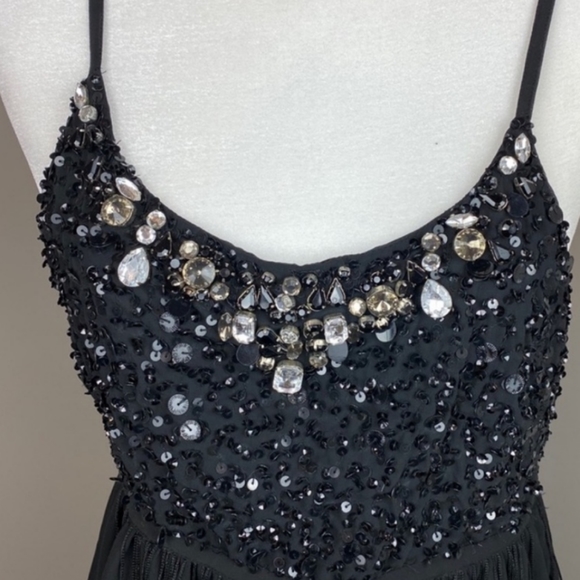 NWT Boston proper size 8 black sequin and Fringe flapper dress - Picture 8 of 8